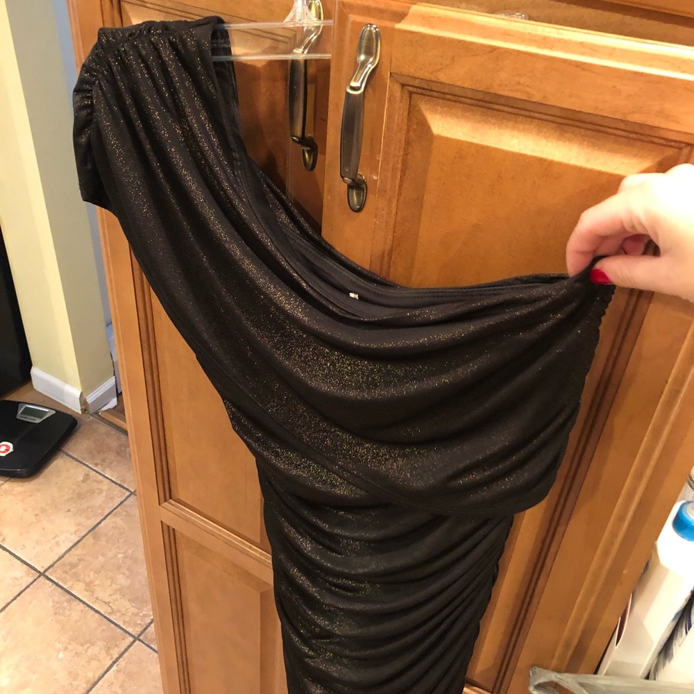 Asymmetrical body con dress